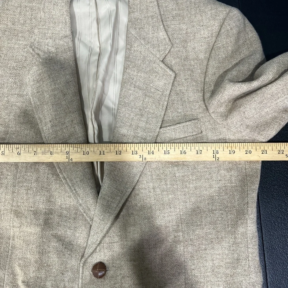 Michael J Daniel Vintage Blazer Mens 42 Tan Tweed Sport Coat Two Button Jacket